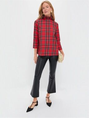 Tuckernuck Royal Stewart Tartan Faye Bow Red Blouse